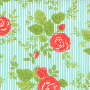 Happy Go Lucky Bloom in Aqua, Bonnie and Camille, Moda Fabrics, 55060-12