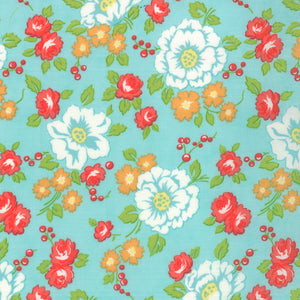 Happy Go Lucky Garden in Aqua, Bonnie and Camille, Moda Fabrics, 55061-12