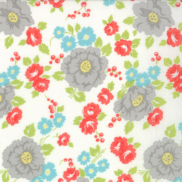 Happy Go Lucky Garden in White, Bonnie and Camille, Moda Fabrics, 55061-18
