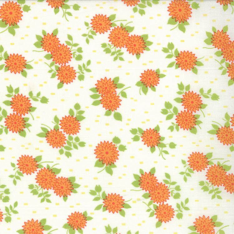 Happy Go Lucky Mum in White and Orange, Bonnie and Camille, Moda Fabrics, 55063-19