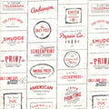 Print Shop Logos in Cream and Red, Sweetwater, Moda Fabrics, 5740 13