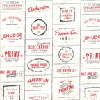 Print Shop Logos in Cream and Red, Sweetwater, Moda Fabrics, 5740 13