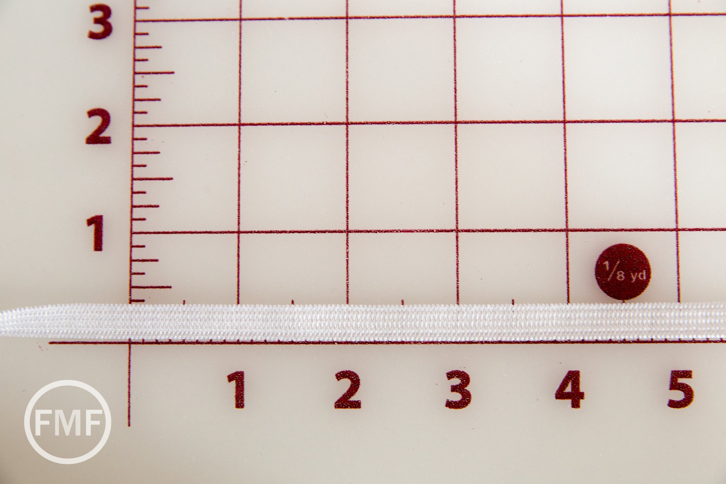 7MM White Elastic Trim, Sold by the Yard