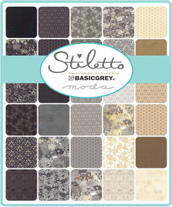 Stiletto Complete Collection Precut Fat Eighth Bundle, 40 Pieces, BasicGrey, 30610F8