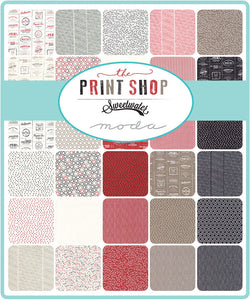 Print Shop Newsprint in Cream and Black, Sweetwater, Moda Fabrics, 5742 13
