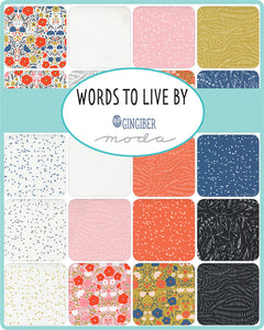 Words to Live By Peppy Petals Bundle, 5 Pieces, Gingiber, Moda Fabrics, 48321