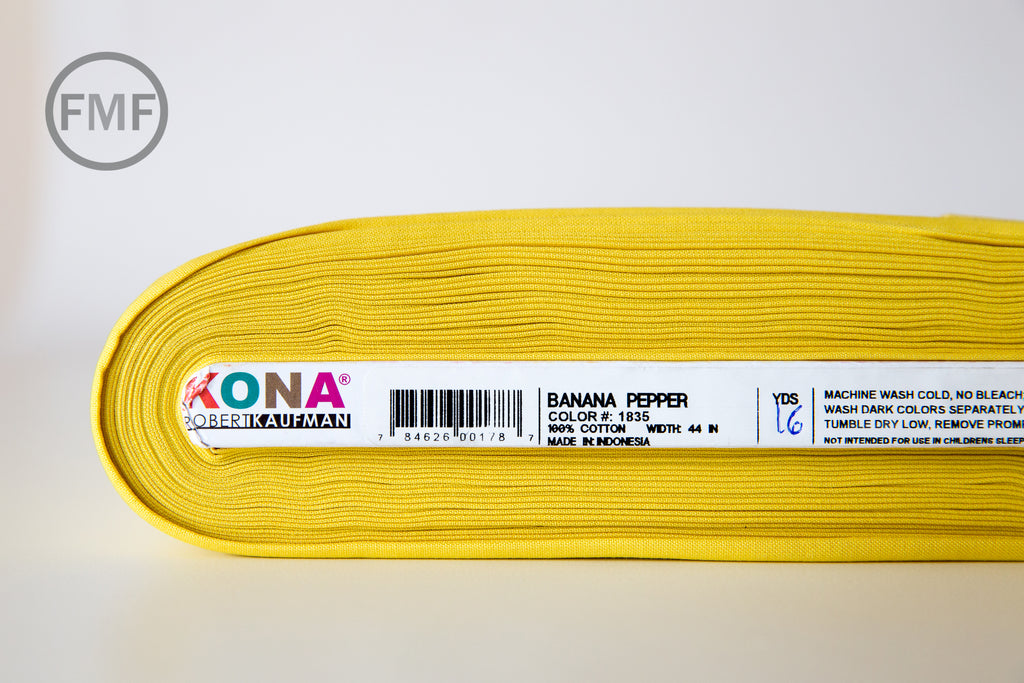 Banana Pepper Kona Cotton Solid Fabric from Robert Kaufman, K001-1835
