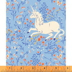 Unicorn in Blue, Heather Ross 20th Anniversary Collection, Windham Fabrics, 39657A-4