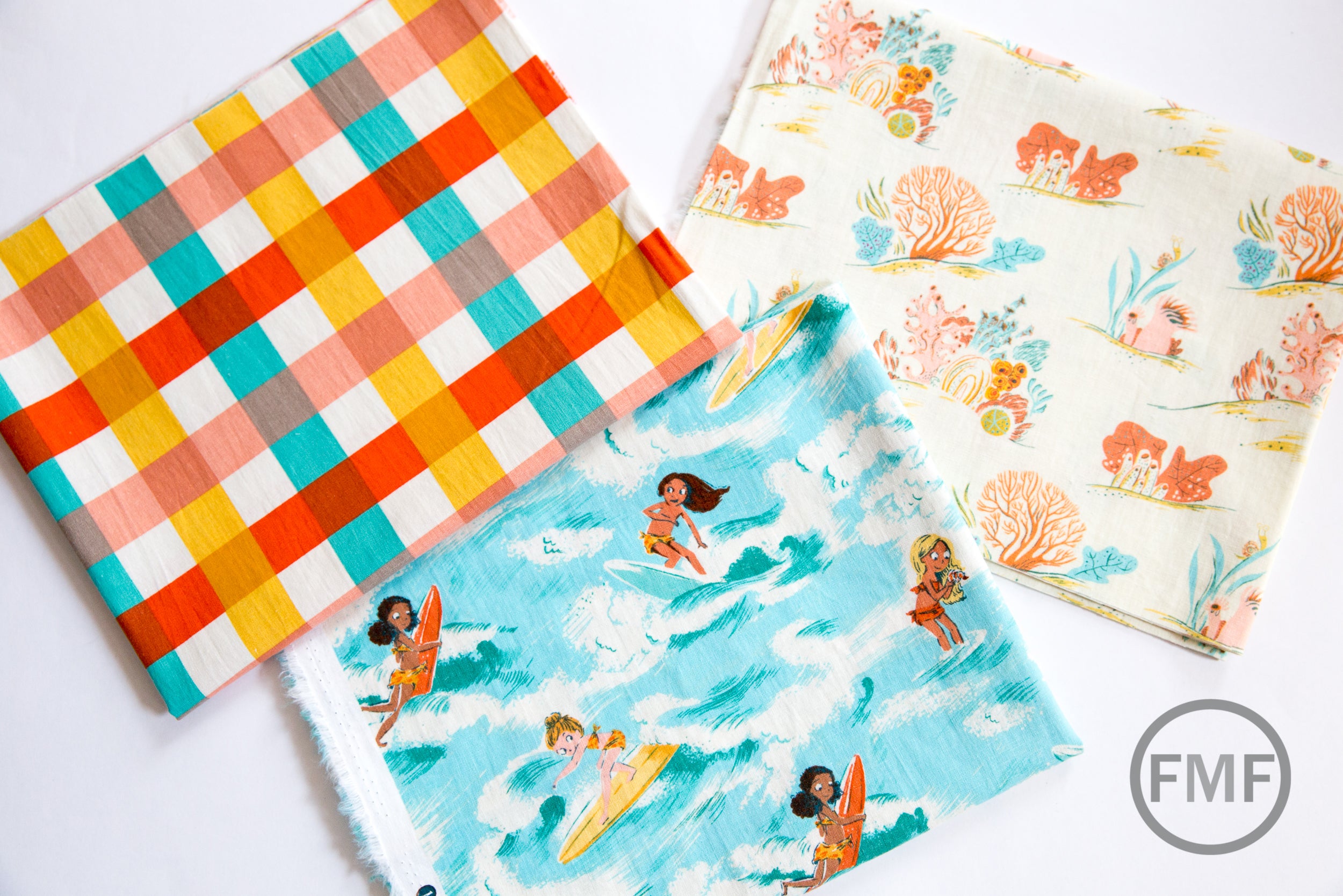 Malibu CANVAS Big Gingham in Ocean, Heather Ross, 52148LC-1