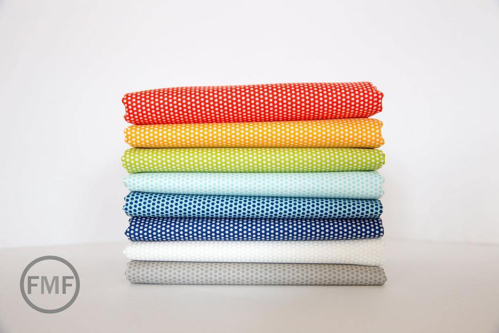 Happy Go Lucky Penny in White and Aqua, Bonnie and Camille, Moda Fabrics, 55065-22