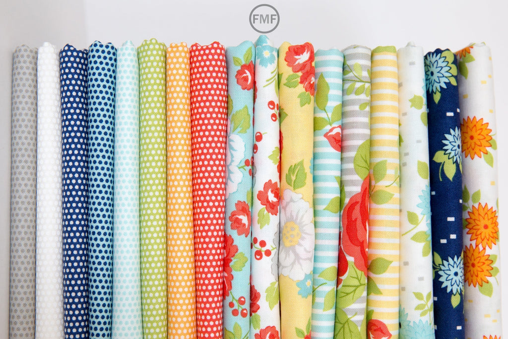Happy Go Lucky Bloom in Yellow, Bonnie and Camille, Moda Fabrics, 55060-15