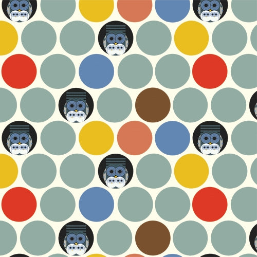 Charley Harper Nurture Family Owlbum, 100% GOTS-Certified Organic Cotton Poplin, CH-15