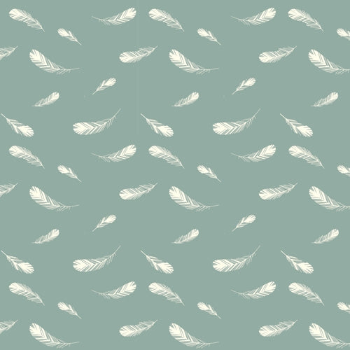 Charley Harper Nurture Feathers in Mineral, 100% GOTS-Certified Organic Cotton Poplin, CH-23