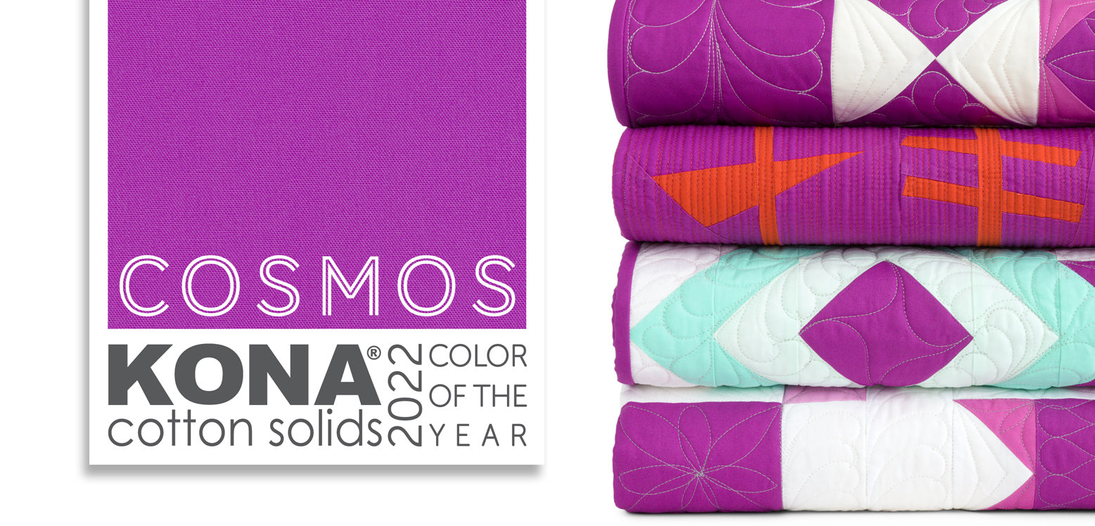 Cosmos Kona Cotton Color of the Year 2022, Five Inch Charm Squares, 100% Cotton Fabric Charm Pack, CHS-1018-42