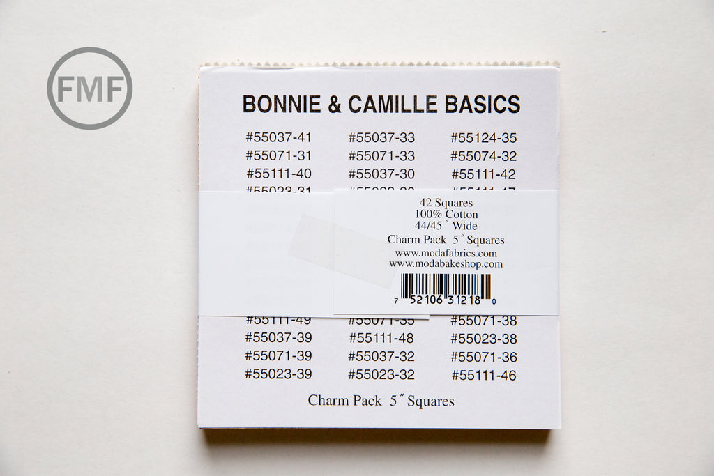 Bonnie and Camille Basics Charm Pack, Bonnie & Camille, 55023PP, Five-Inch Squares