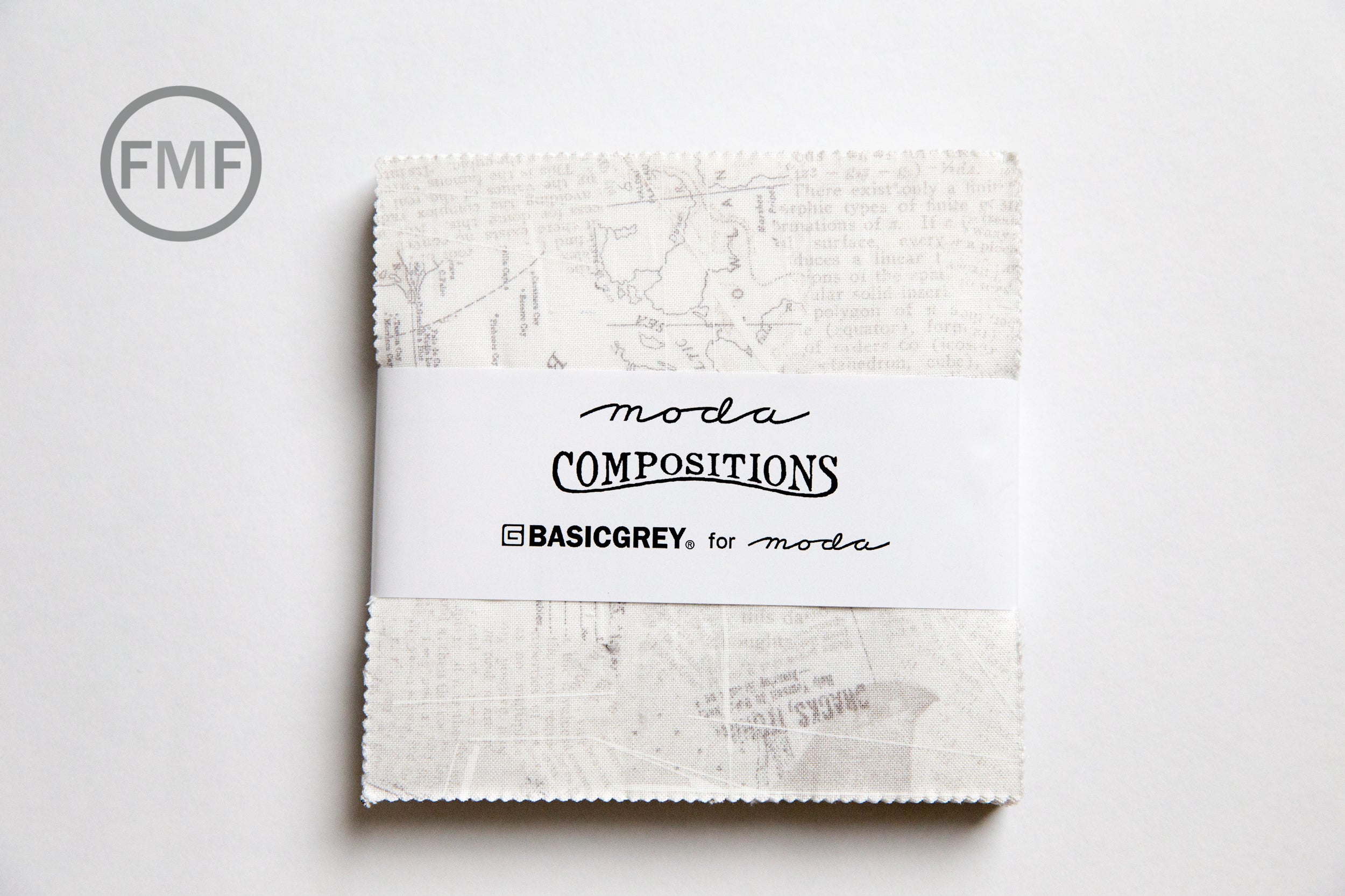 Compositions Charm Pack, BasicGrey, 30450PP, Five-Inch Squares