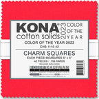 Crush Kona Cotton Color of the Year 2023, Five Inch Charm Squares, 100% Cotton Fabric Charm Pack, CHS-1110-42
