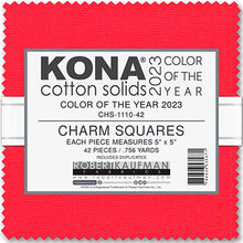 Load image into Gallery viewer, Crush Kona Cotton Color of the Year 2023, Five Inch Charm Squares, 100% Cotton Fabric Charm Pack, CHS-1110-42
