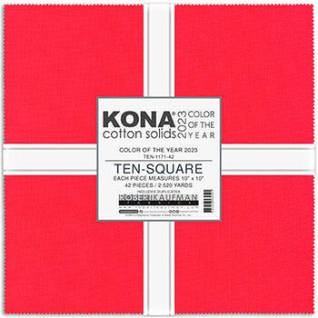 Crush Kona Cotton Color of the Year 2023 Ten Square, Kona Cotton Solids, Robert Kaufman, 100% cotton fabric layer cake, TEN-1171-42