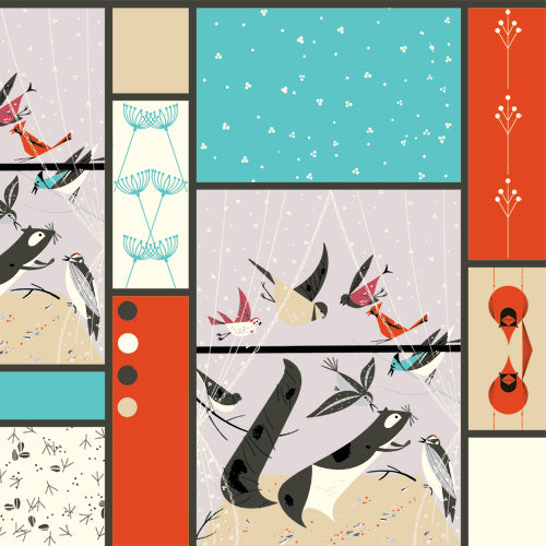 Charley Harper Vol. 1, CANVAS Feeding Station, The Original Collection, D-CH-08