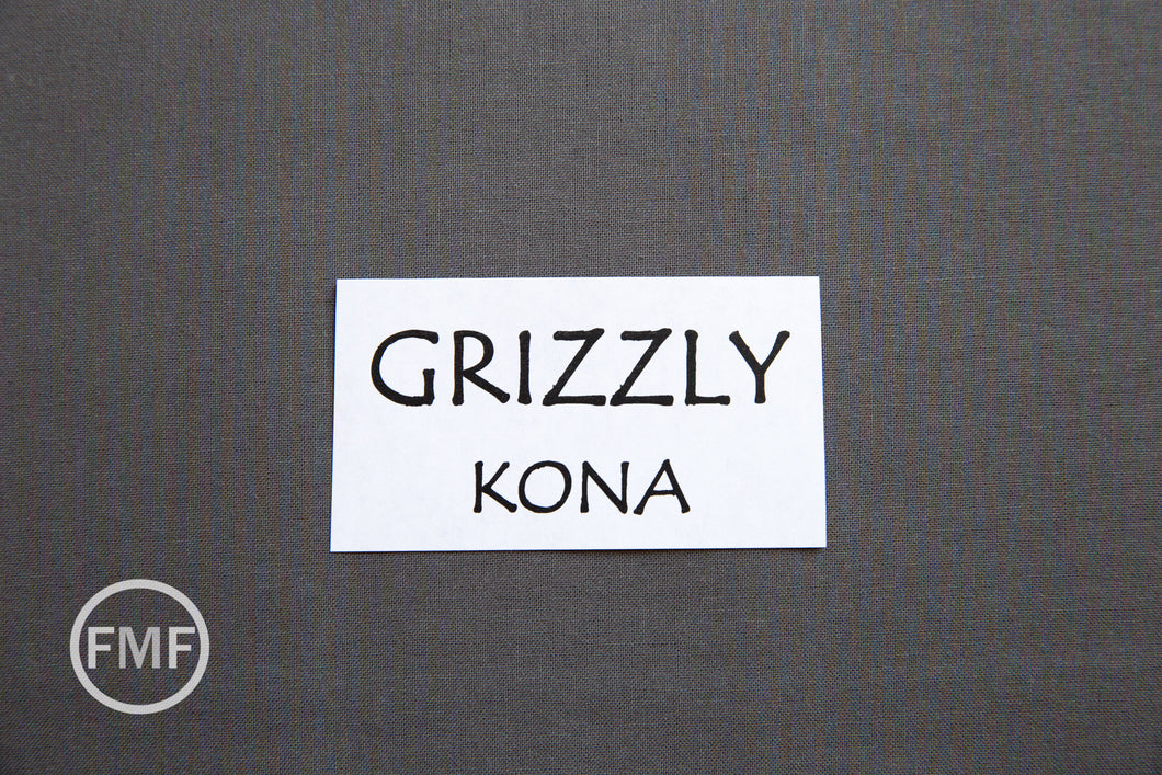 Grizzly Kona Cotton Solid Fabric from Robert Kaufman, K001-1844