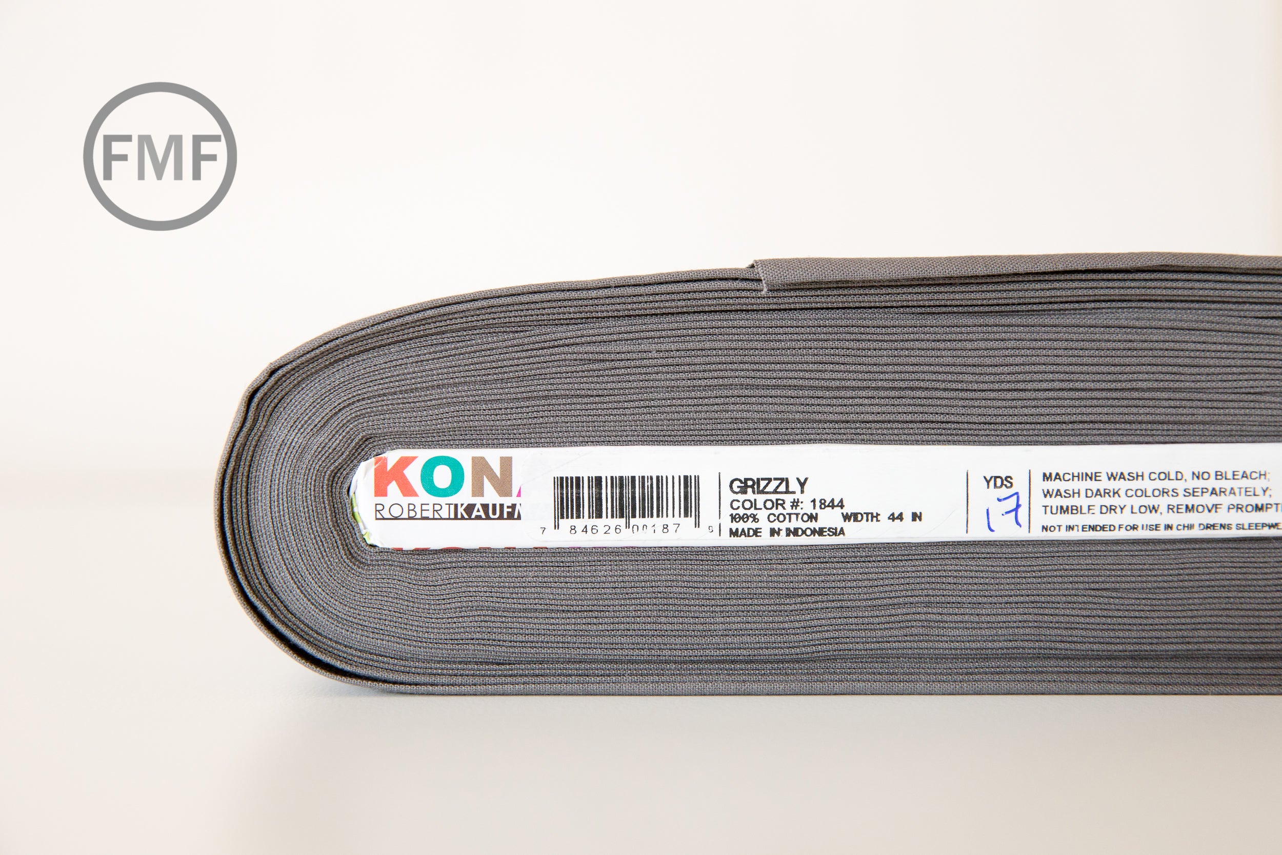 Grizzly Kona Cotton Solid Fabric from Robert Kaufman, K001-1844