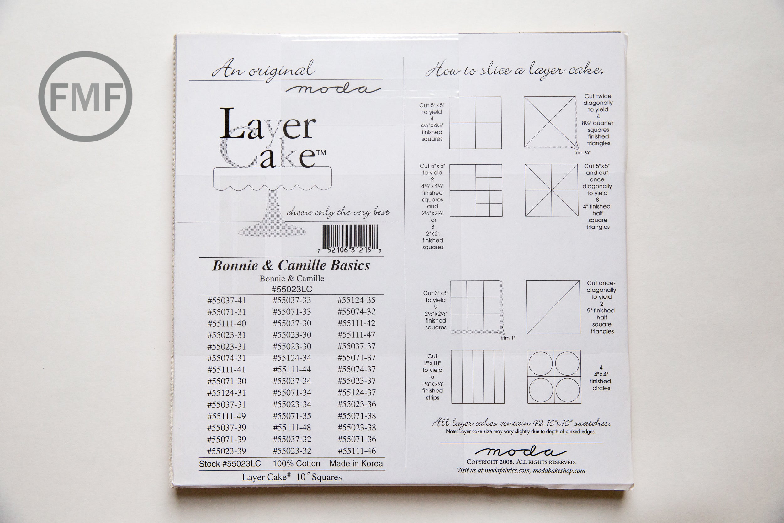 Bonnie and Camille Basics Layer Cake, Bonnie & Camille, 55023LC, Ten-Inch Squares