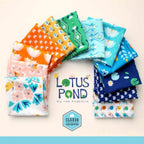 Lotus Pond Hopping Along in Orange, Rae Hoekstra, 100% GOTS-Certified Organic Cotton, Cloud9 Fabrics