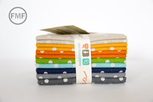Linen Mochi Dots New Colors Fat Quarter Bundle, MoMo, Linen and Cotton Blend, 32910ABN