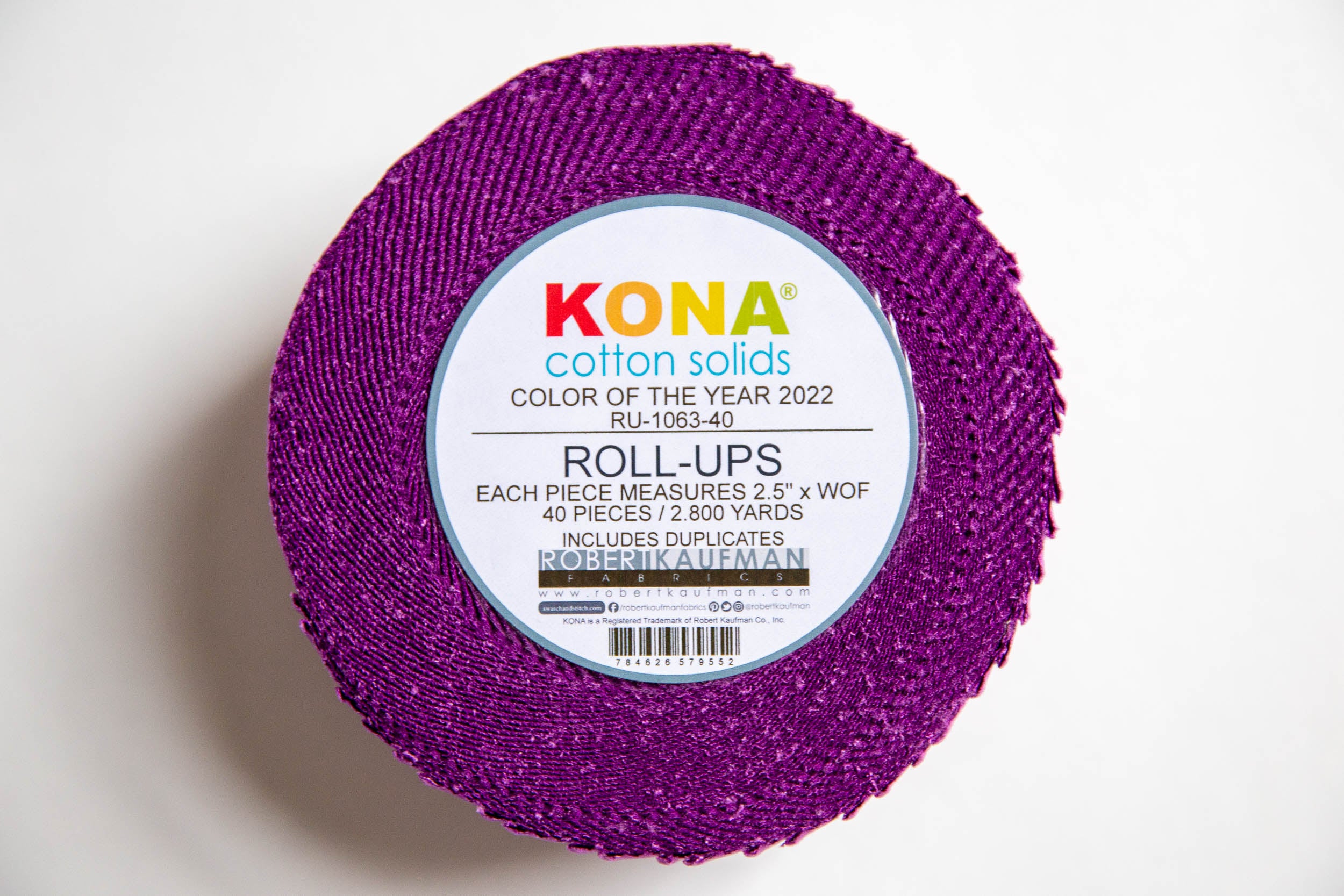 Cosmos Kona Cotton Color of the Year 2022 Roll Up, Kona Cotton Solids, RU-1063-40