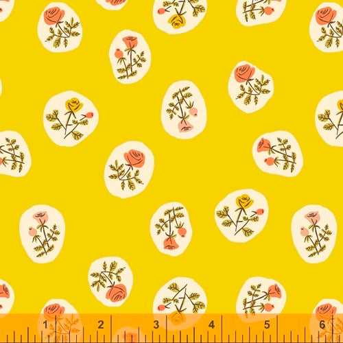 Small Roses in Yellow, Heather Ross 20th Anniversary Collection, Windham Fabrics, 40930A-7