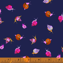 Load image into Gallery viewer, Snails in Indigo, Heather Ross 20th Anniversary Collection, Windham Fabrics, 42209A-3
