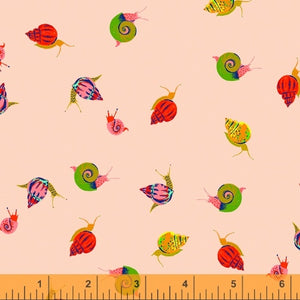 Snails in Peach, Heather Ross 20th Anniversary Collection, Windham Fabrics, 42209A-13