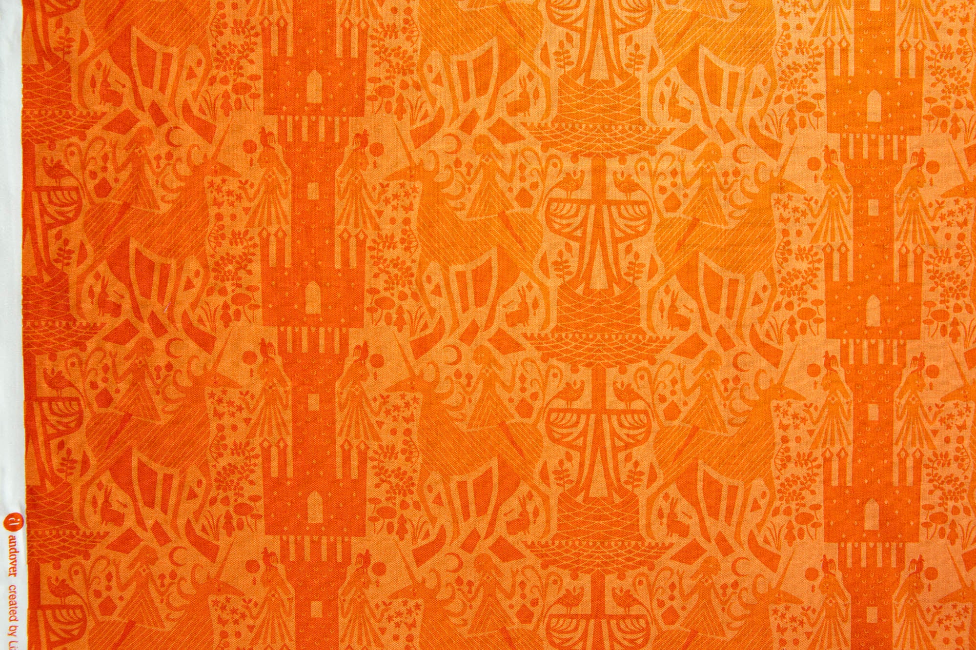 12-Inch End of Bolt Remnant Unicorn Dream in Orange, The Lovely Hunt, Lizzy House, A-7981-O