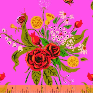 Wildflowers in Pink, Heather Ross 20th Anniversary Collection, Windham Fabrics, 42205A-1