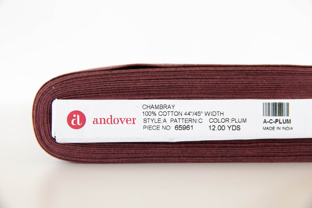 PLUM Andover Chambray, 100% Cotton, A-C-Plum