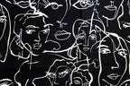 Abstract Expression, Black and White, De Leon Design Group DE#8255 B