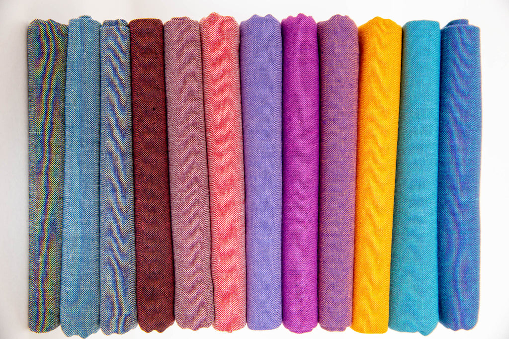 Andover Chambray Solids Bundle, 12 Pieces, 100% Cotton, A-C