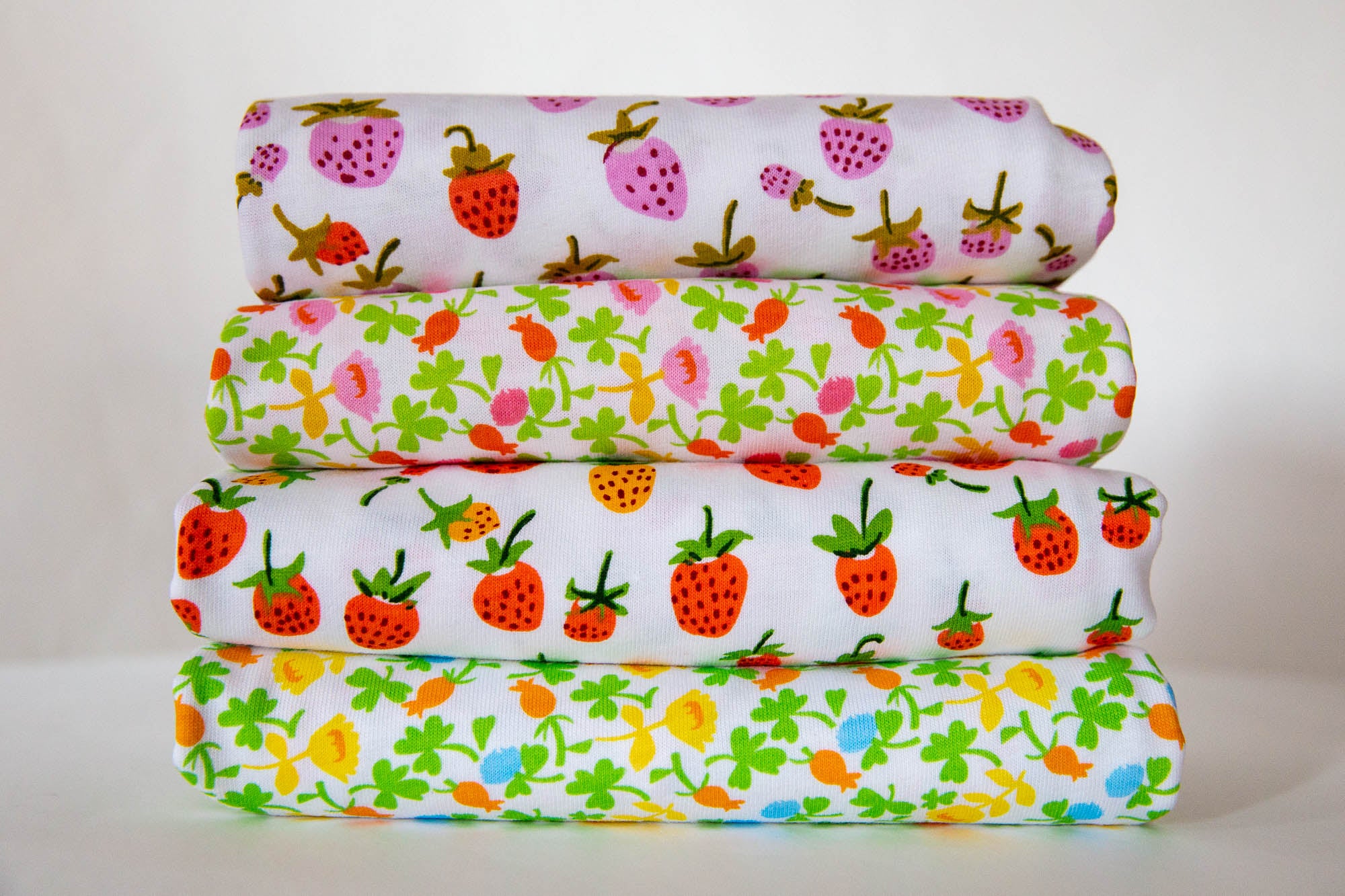 Briar Rose KNIT Calico in Blue, Heather Ross, Jersey Cotton Knit Fabric, 37027J-1