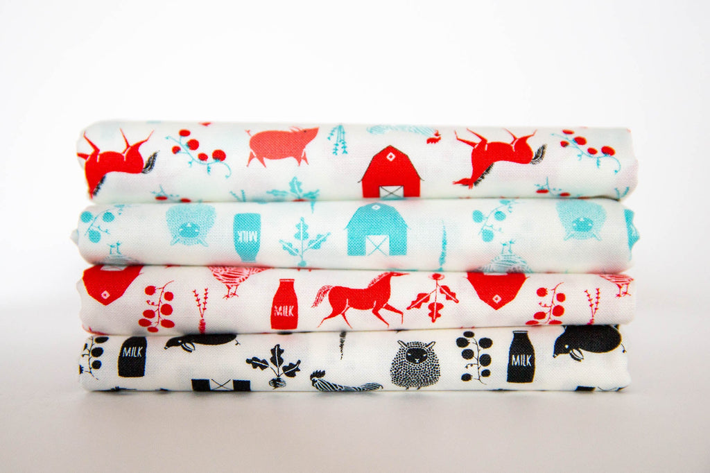 Farm Charm in Cloud Rooster Red, Gingiber, Moda Fabrics, 48294 14