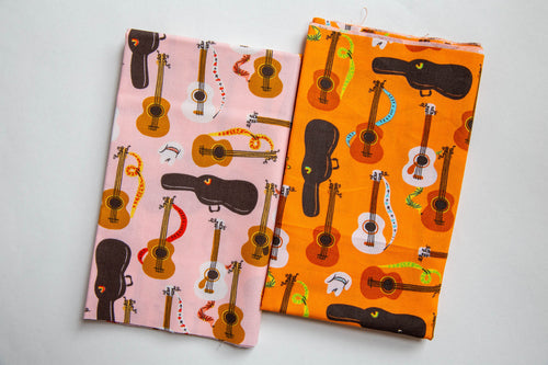 Far Far Away 3 Guitars in Red Orange, Heather Ross, 52754-8