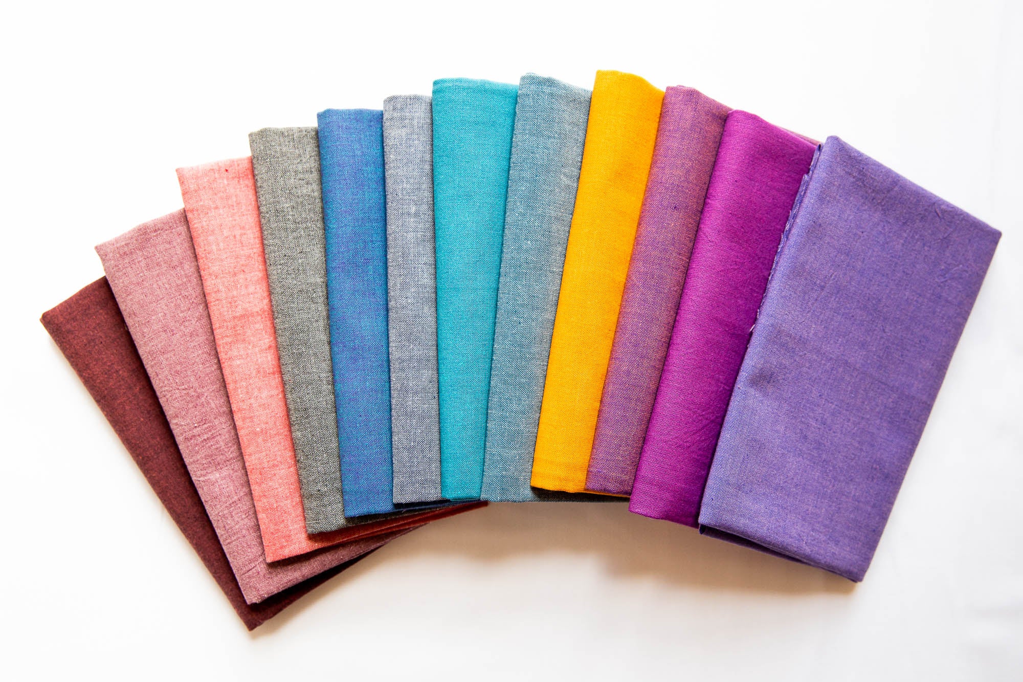 Andover Chambray Solids Bundle, 12 Pieces, 100% Cotton, A-C