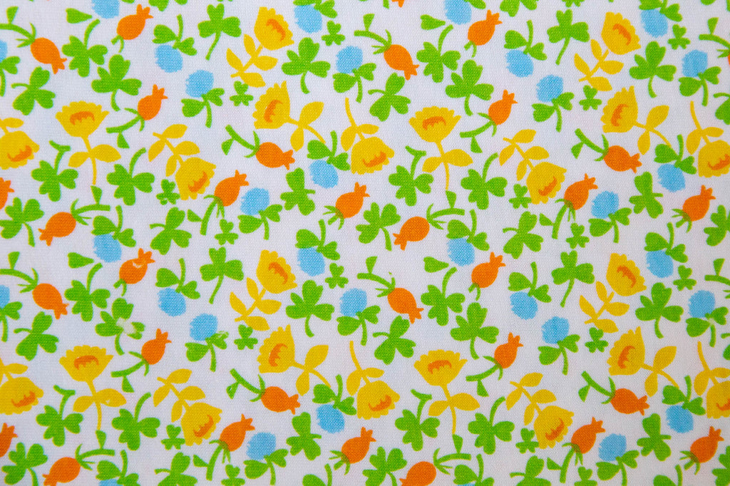 Briar Rose KNIT Calico in Blue, Heather Ross, Jersey Cotton Knit Fabric, 37027J-1