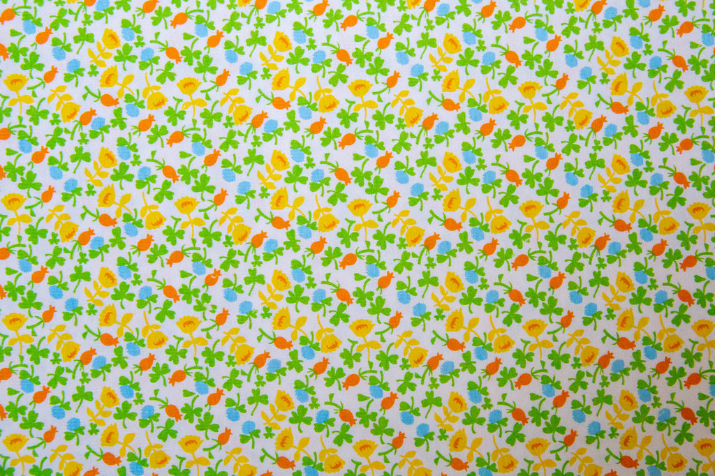 Briar Rose KNIT Calico in Blue, Heather Ross, Jersey Cotton Knit Fabric, 37027J-1