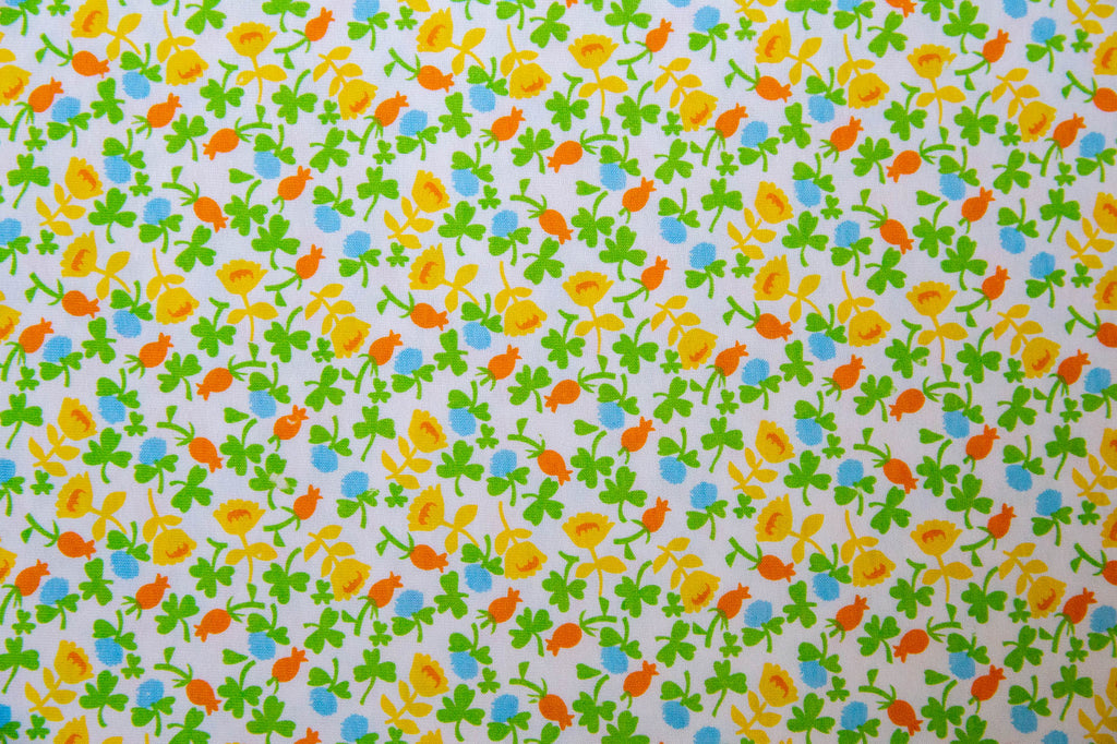 Briar Rose KNIT Calico in Blue, Heather Ross, Jersey Cotton Knit Fabric, 37027J-1