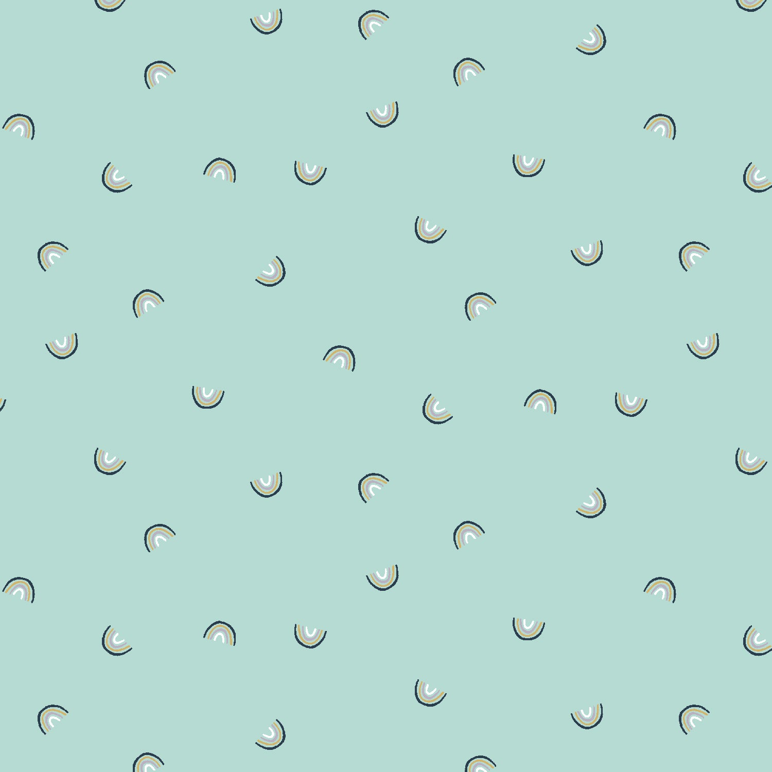 Always Look For Rainbows in Hint of Mint, Cotton+Steel Basics, CS106-HM9