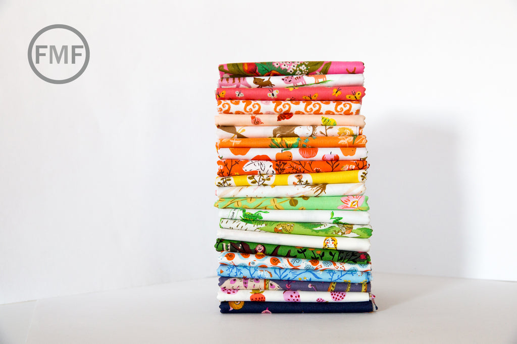 Bouquet in Orange, Heather Ross 20th Anniversary Collection, Windham Fabrics, 43483A-2