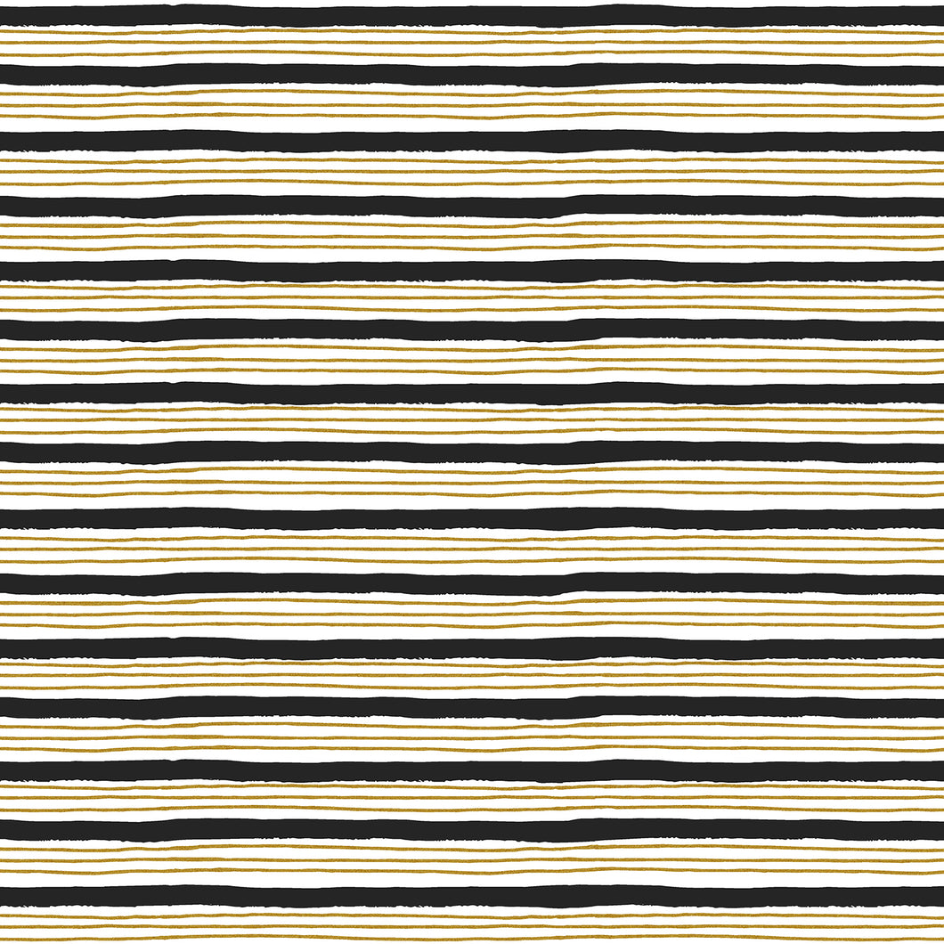 Wallflower Painterly Stripes in Black Metallic, Hope Johnson, HJ304-BK4M