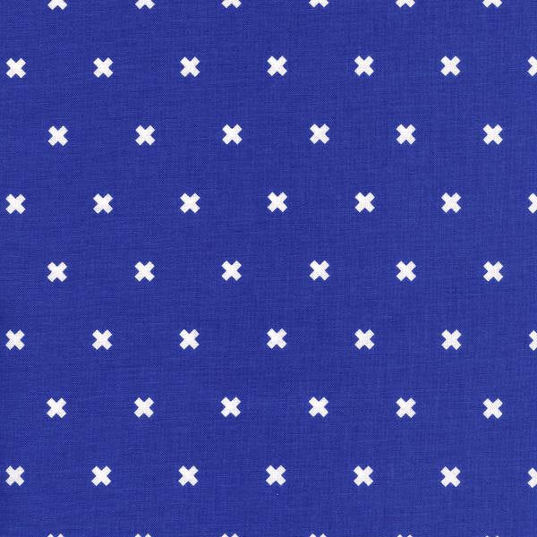 XOXO in Rashida Cobalt, Cotton+Steel Basics, Rashida Coleman Hale, RJR Fabrics, 100% Cotton Fabric, 5001-012