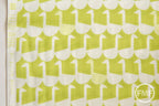 Framework Sitting Geese in Chartreuse, Ellen Baker for Kokka Fabrics, Double Gauze Cotton Fabric, JG-41800-802B